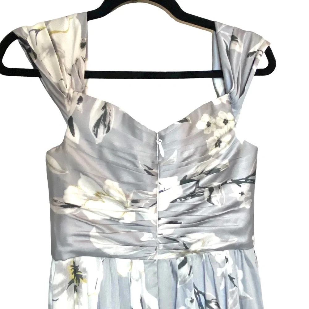 Bariano Maxi Dress Shelly Floral Off Shoulder Silver Gray S - Picture 14 of 16